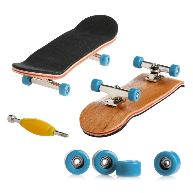 Lottoyday 1 Pack Professional Mini Maple Wooden Fingerboards, Finger Skateboard Toy Set for Kids (Light Blue) - Image 1